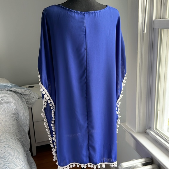 Women Chiffon Pompom Swimsuit Cover up. One Size - Picture 5 of 5